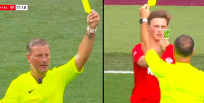 Soccer Player Pulls UNO Reverse Card On Referee