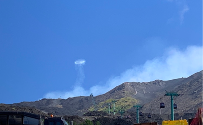 Mount Etna Volcano Blows Incredible Smoke Ring Into The Sky