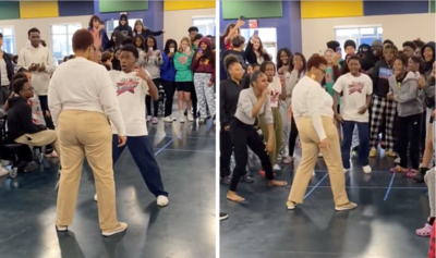 Teacher Amazingly Joins Dance Off With Students And Goes Viral For Her Incredible Moves