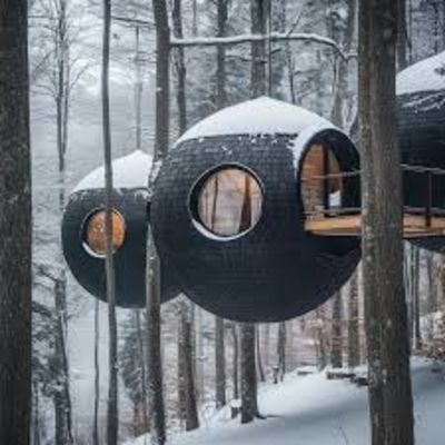 Forest  Spherical Treehouses Might Be The New Dream Winter Getaway