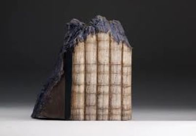 Artist Upcycles Discarded Books By Creating Incredible Mini Mountain Sculptures