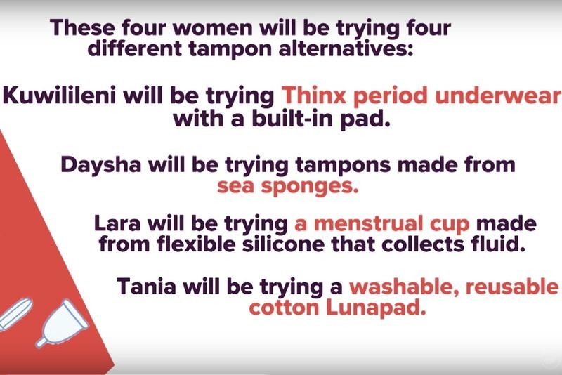 Video: Women Try Alternative Period Products 1