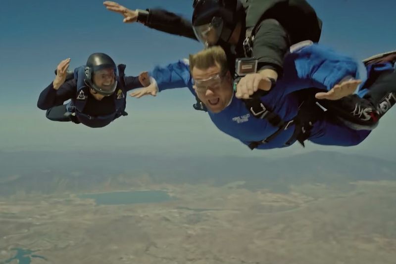 Video: Tom Cruise Pushed James Corden Out A Plane During A Sky Diving Mission! 1