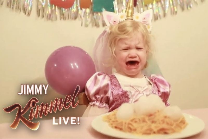 Spaghetti and Snowballs Challenge | Jimmy Kimmel 1