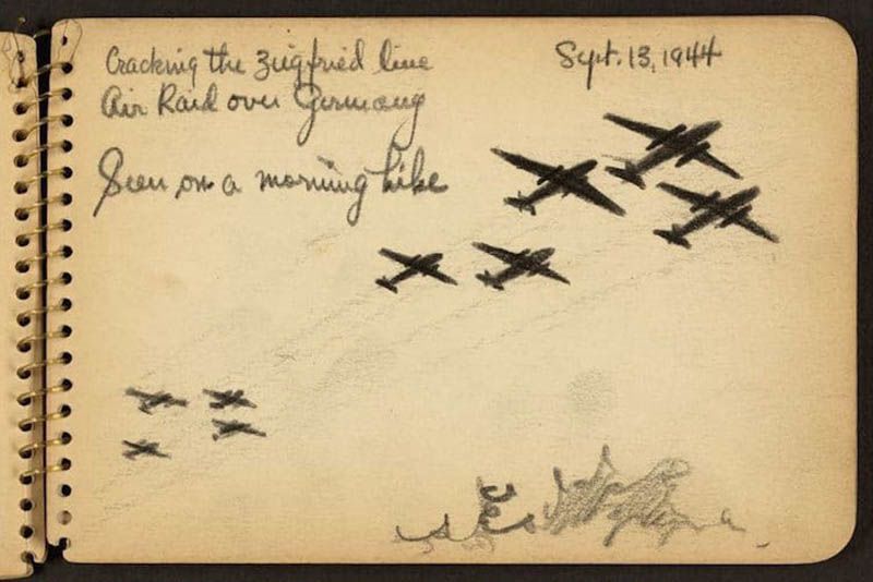 WWII Soldier Reveals His Sketchbooks Which Is a Visual Diary of His Experience 1