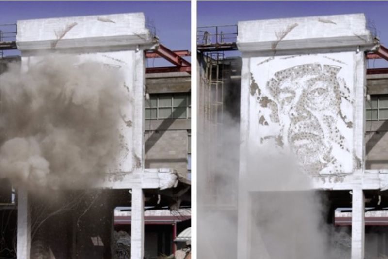 Artist Vhils Reveals Brilliant Portrait With The Use Of Explosives 1