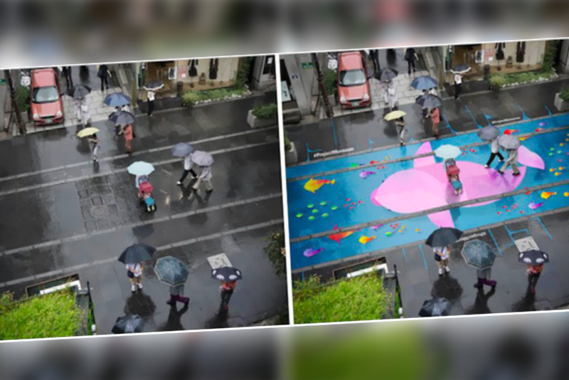 Korea Streets Filled With Joy As Water Activated Murals Unveils When It Rains 1