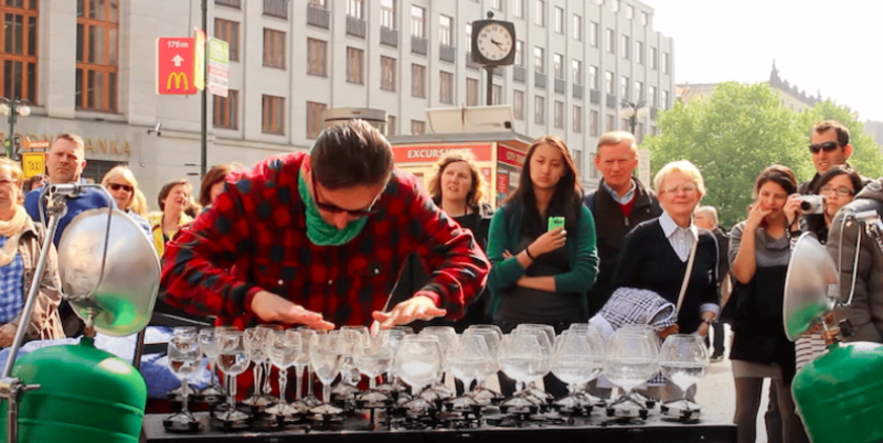 Musician Creates Lush Melodies On 33 Wine Glasses 1