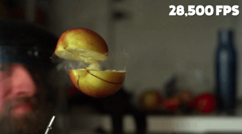 Spinning Apple On Stream Of Compressed Air Explodes Mid Air 1