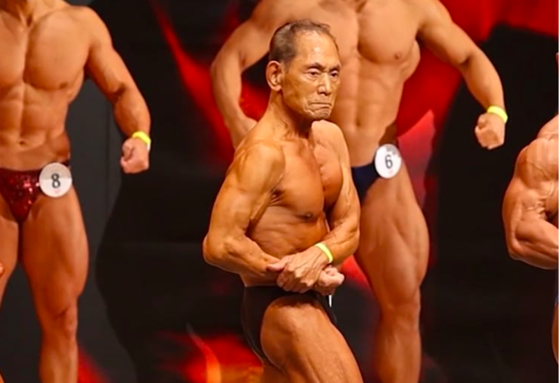 86-Year-Old Breaks Record For Oldest Bodybuilder To Compete In Japan 1