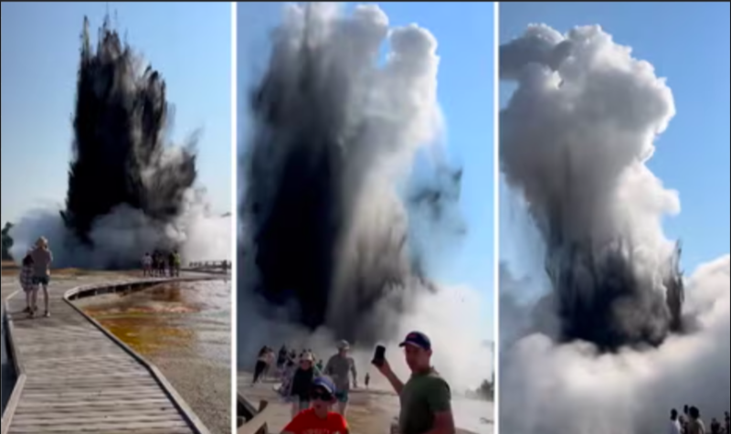 Yellowstone National Park Visitors Taken By Surprise By The Hydrothermal Explosion 1
