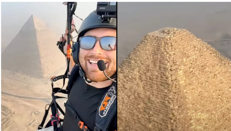 Paraglider Discovers Something Incredible At The Top Of Great Pyramid Of Giza 1