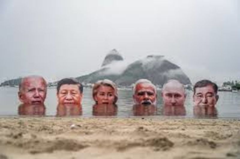G20 Leaders Heads Displayed In Protest Against Climate Change 1