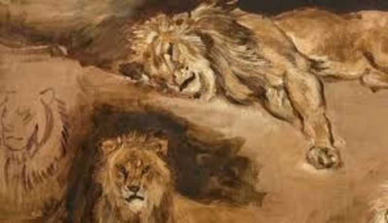 Resting Lions Painting Hanging In Family Home For Over 100 Years Turns Out To Be An Original Eugène Delacroix 1