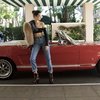 Kendall Jenner In Her Convertible Vintage Cadillac