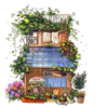 Artist Illustrates Japanese Storefronts With Whimsical Cozy Decorations