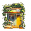 Artist Illustrates Japanese Storefronts With Whimsical Cozy Decorations