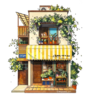 Artist Illustrates Japanese Storefronts With Whimsical Cozy Decorations