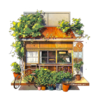 Artist Illustrates Japanese Storefronts With Whimsical Cozy Decorations
