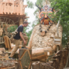 Artist Sculpts Seven Giant Trolls With Recycled Materials In Belgium Forest