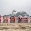 G20 Leaders Heads Displayed In Protest Against Climate Change